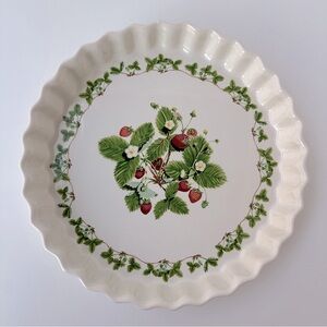 VTG Portmeirion Summer Strawberries Quiche Vintage‎ Pan Pie Baker Dish England